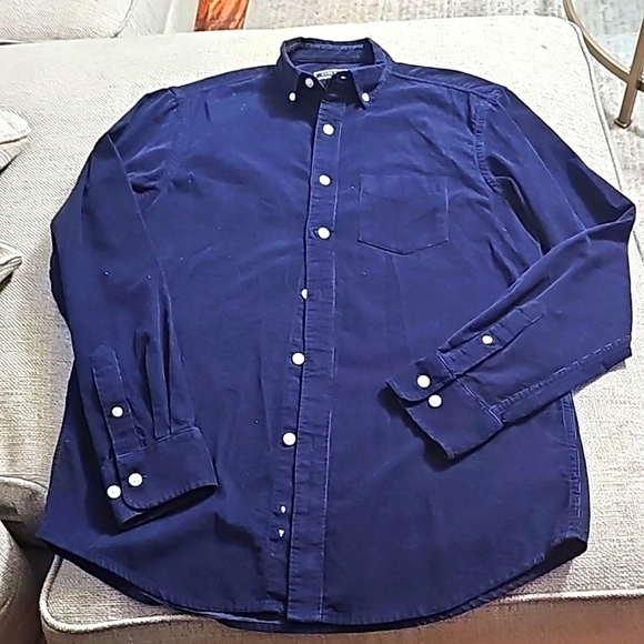 Club Room Corduroy Shirt Solid Navy blue size small - Picture 1 of 8